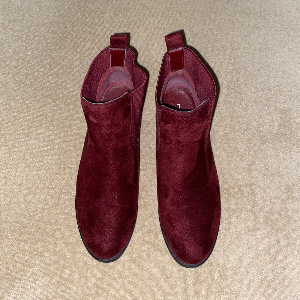 Red Ankle Booties - Picture 2 of 7